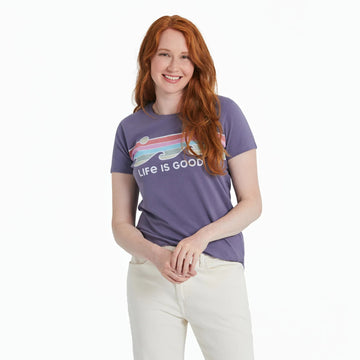 Life is Good Women's Retro Wave Stripe Crusher Tee