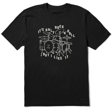 Life is Good Men's Rock n Roll Drum Crusher Lite Tee
