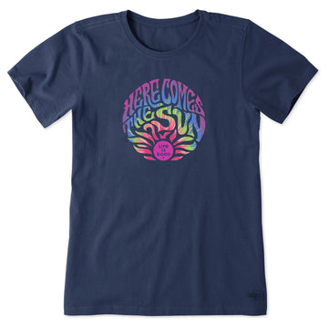 Life is Good Women's Tie Dye Here Comes the Sun Crusher Tee