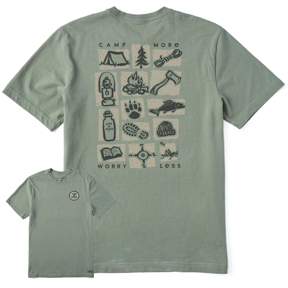 Life is Good Men's Woodcut Camp More Crusher Tee