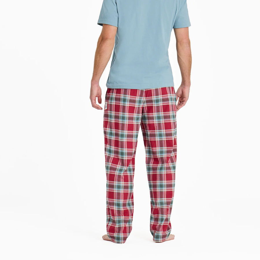 Life is Good Men's Adirondack Red Holiday Plaid Classic Sleep Pant