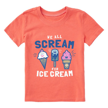 Life is Good Toddler We All Scream for Ice Cream Short Sleeve Crusher Tee
