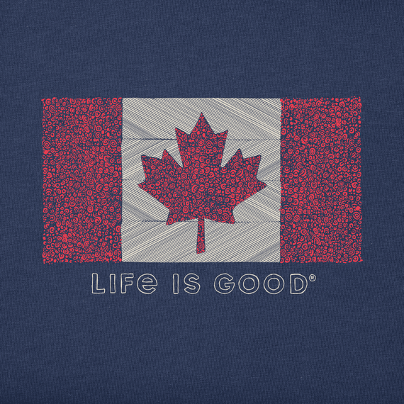 Life is Good Women's Canada Floral Flag Crusher Vee