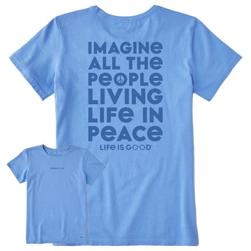 Life is Good Women's Imagine All The People Crusher Lite Tee