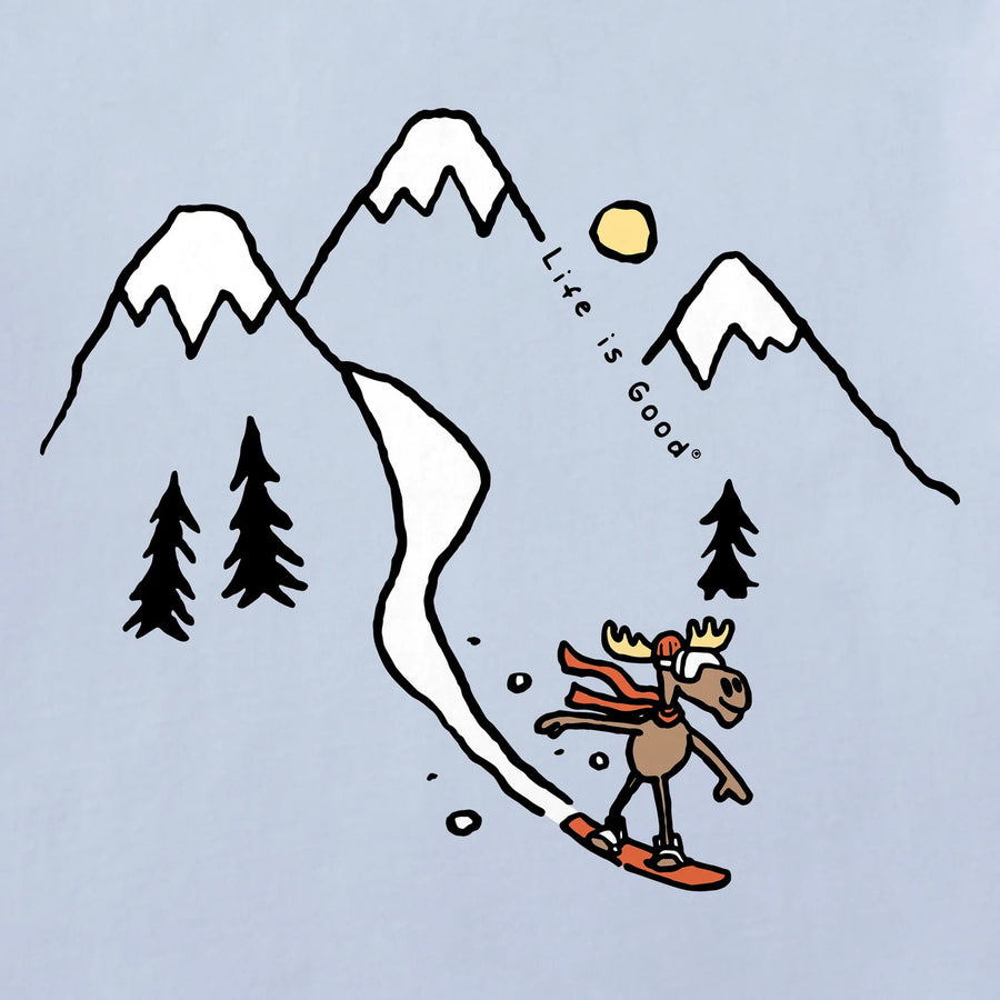 Life is Good Kids Moose Snowboard Vista Short Sleeve Crusher Tee