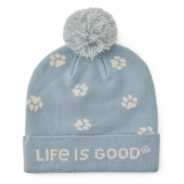 Life is Good Paw Print Pattern So Chill Beanie
