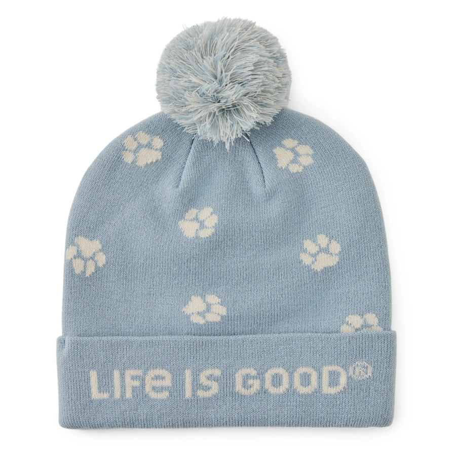 Life is Good Paw Print Pattern So Chill Beanie