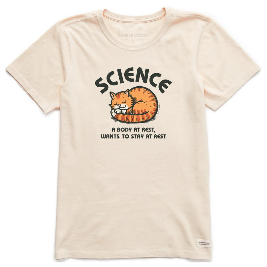 Life is Good Women's Science Resting Cat Crusher Tee