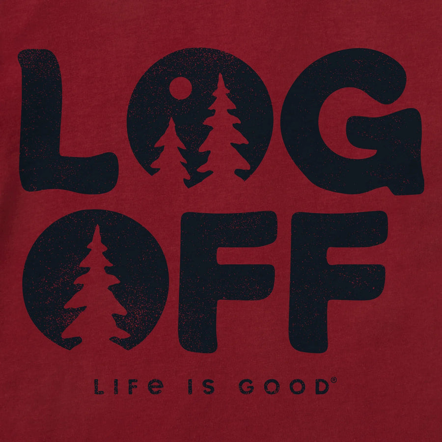 Life is Good Men's Clean Log Off Long Sleeve Crusher Tee