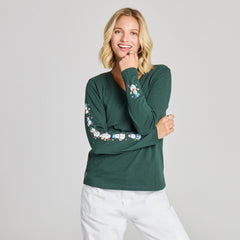 Life is Good Women's Snowman Parade Long Sleeve Crusher Vee