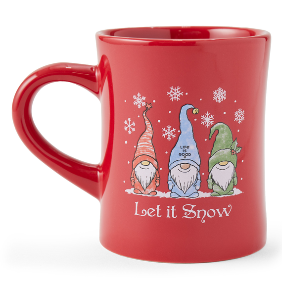 Life is Good Let it Snow Gnomes Diner Mug