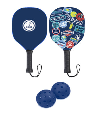 Life is Good Sticker Collage Pickleball Paddle