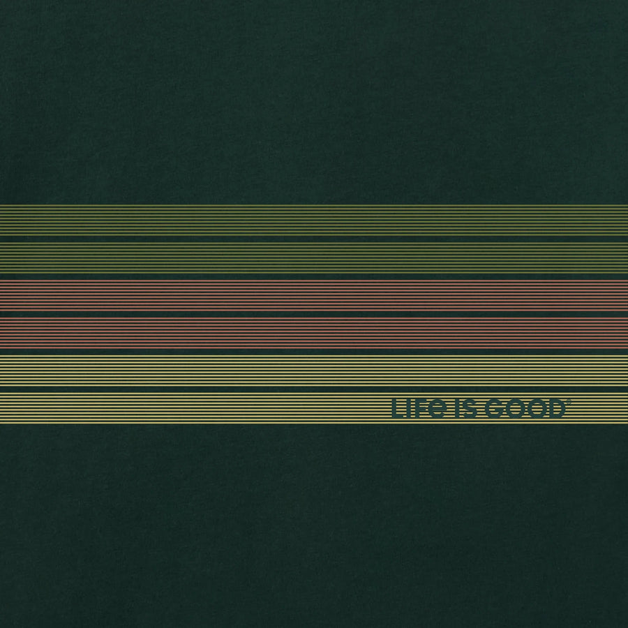 Life is Good Men's Three Striped Block Good Vibes Fleece Zip Hoodie