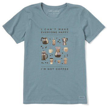 Life is Good Women's Happy Coffee Short Sleeve Crusher Lite Tee
