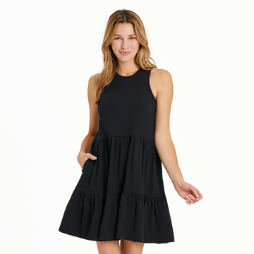 Life is Good Women's Solid Tiered Tank Dress