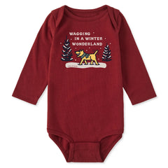Life is Good Baby Wagging Wonderland Rocket Long Sleeve Crusher Bodysuit