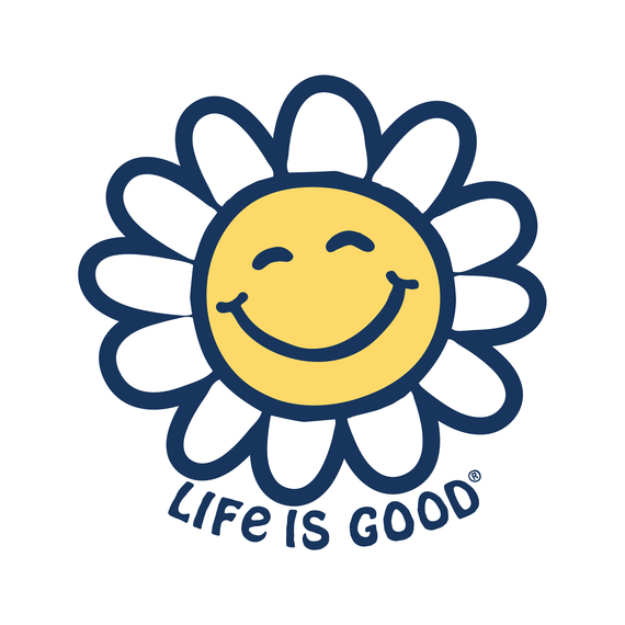 Life is Good Happy Smile Daisy Small Die Cut Sticker