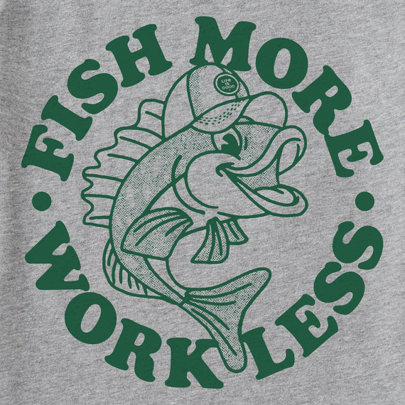 Life is Good Men's Matchbook Fish More Work Less Crusher Tee