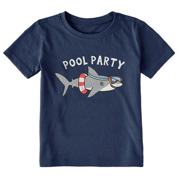 Life is Good Toddler Shark Pool Party Short Sleeve Crusher Tee