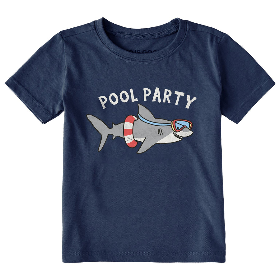Life is Good Toddler Shark Pool Party Short Sleeve Crusher Tee
