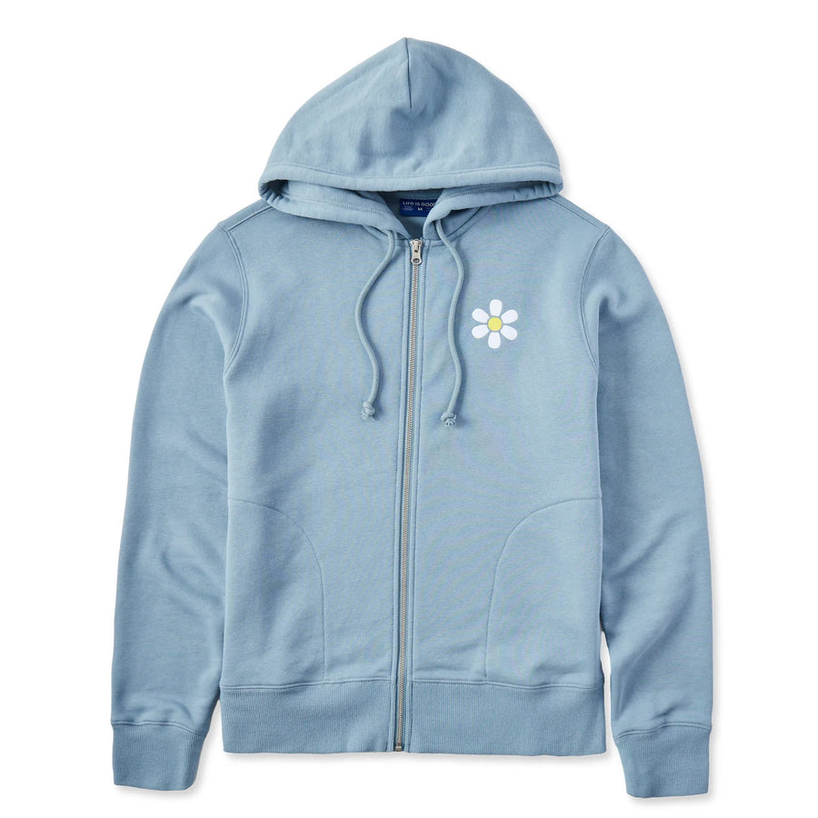 Life is Good Women's Simple Daisy Good Vibes Fleece Zip Hoodie