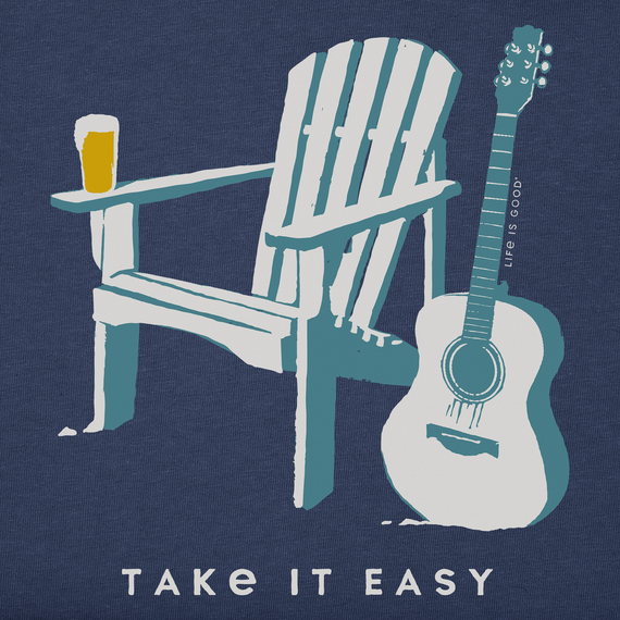 Life is Good Men's Clean Adirondack Guitar Beer Crusher Lite Tee