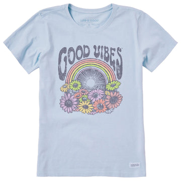 Life is Good Women's Good Vibes Flowers Crusher Tee