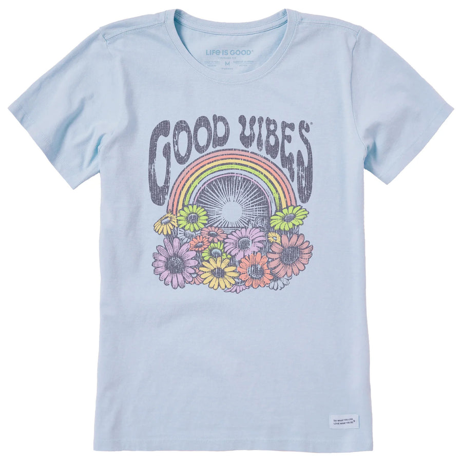 Life is Good Women's Good Vibes Flowers Crusher Tee