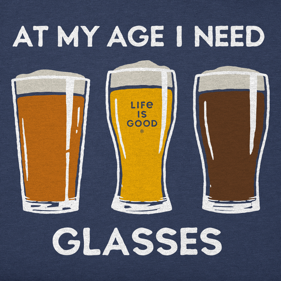 Life is Good Men's Clean At My Age Beer Glasses Crusher Tee