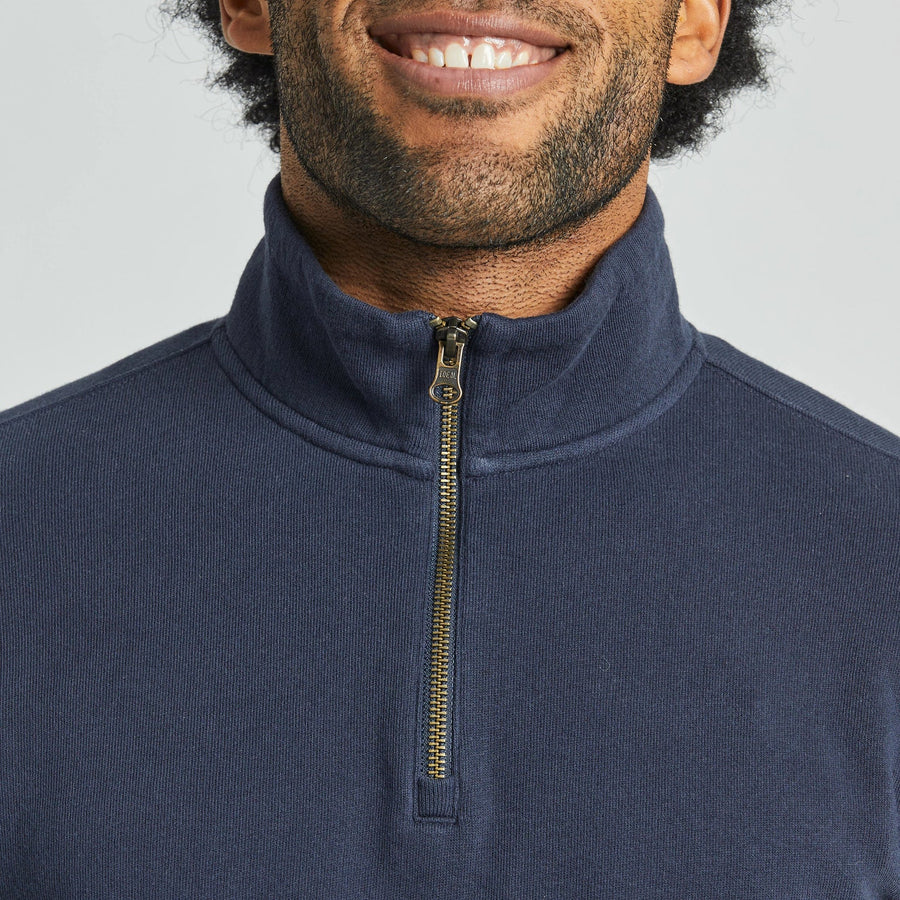 Life is Good Men's Solid French Terry Quarter Zip
