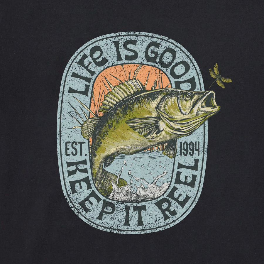 Life is Good Men's Keep it Reel Bass Jump Crusher Tee