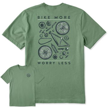 Life is Good Men's Bike More Worry Less Crusher Tee