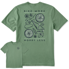 Life is Good Men's Bike More Worry Less Crusher Tee