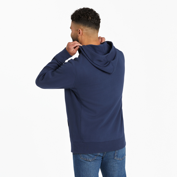 Life is Good Men s LIG Wordmark Stack Simply True Fleece Zip Hoodie Good Vibes on Main