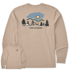 Life is Good Men's Free Roaming Jake & Rocket Long Sleeve Crusher Tee