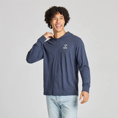 Life is Good Men's Darkest Blue Slub Hoodie