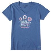 Life is Good Women's Kind People Flowers Crusher Lite Vee