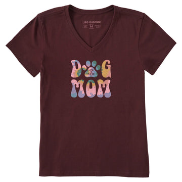 Life is Good Women's Tie Dye Dog Mom Crusher Vee