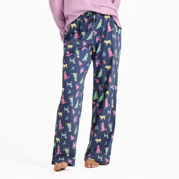 Life is Good Women's Warm Winter Dogs Pattern Snuggle Up Sleep Pant