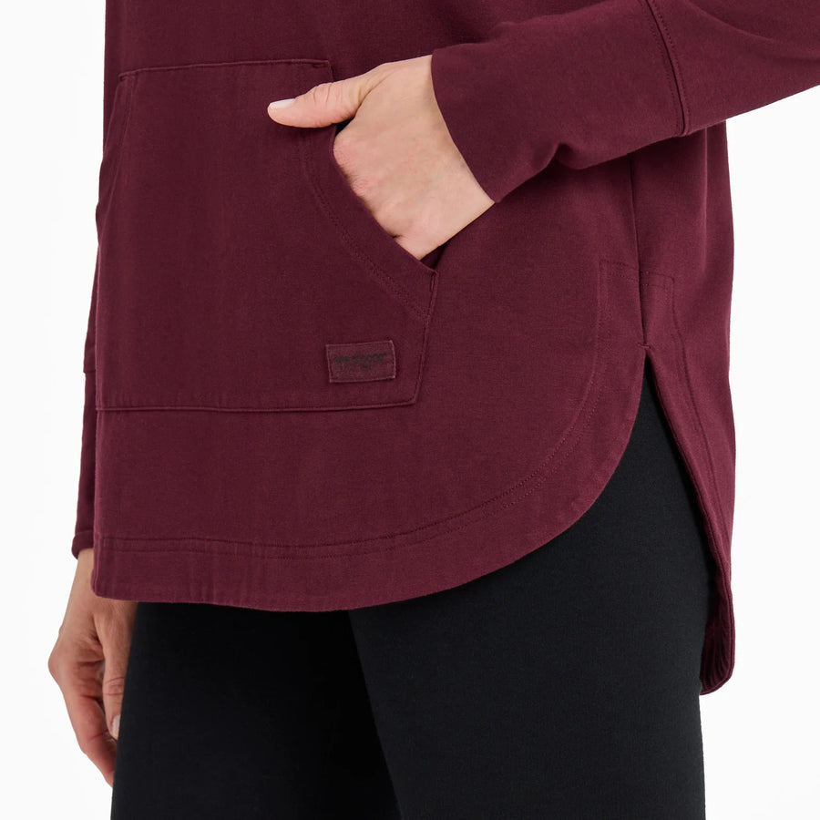 Life is Good Women's Keys to Happiness Flowers Crusher Flex Hooded Tunic