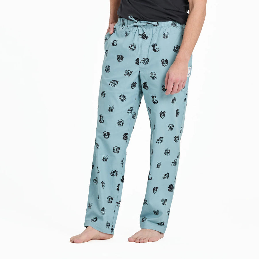Life is Good Men's Dog Portrait Pattern Classic Sleep Pant