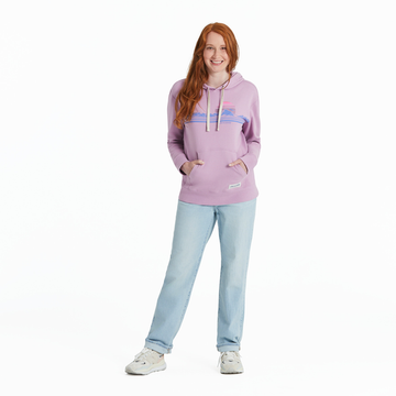 Life is Good Women's Retro Mountainscape Simply True Fleece Hoodie