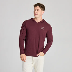 Life is Good Men's Deep Burgundy Slub Hoodie