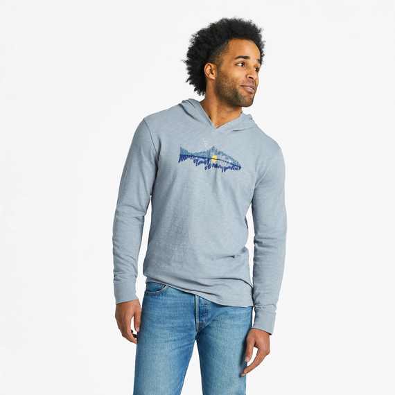 Life is Good Men's Fishscape Textured Slub Hoodie