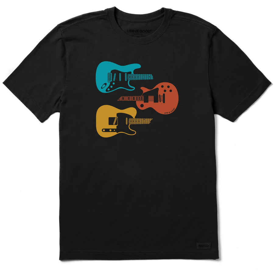 Life is Good Men's 3 Classic Guitars Short Sleeve Tee