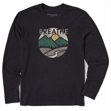 Life is Good Men's Breathe in the Mountains Long Sleeve Crusher Tee