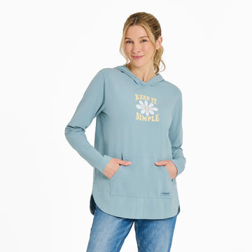 Life is Good Women's Keep it Simple Daisy Smile Crusher Flex Hoodie Tunic