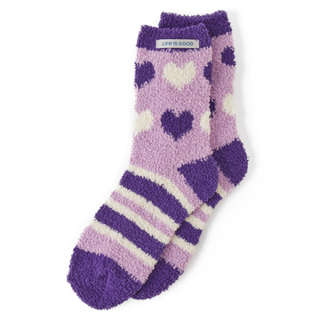 Life is Good Purple Hearts Snuggle Sock