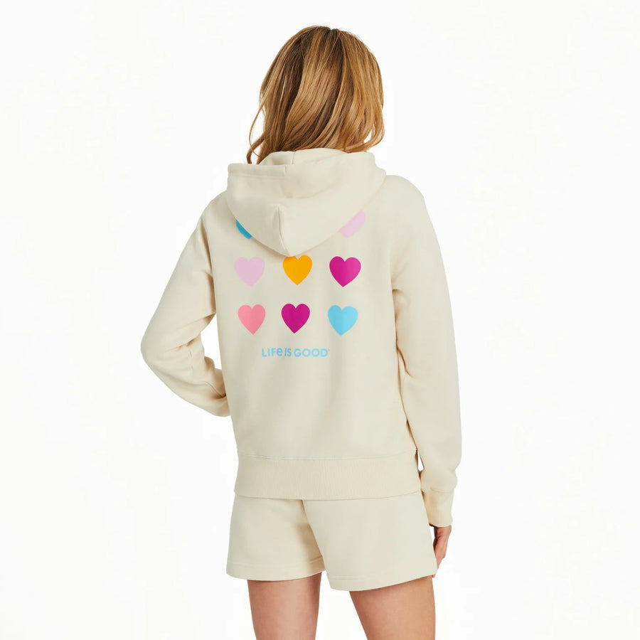 Life is Good Women's Clean Heart Grid Good Vibes Fleece Zip Hoodie