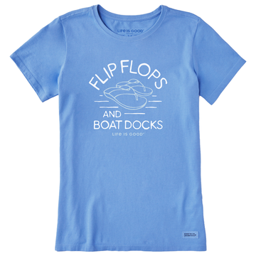 Life is Good Women's Flip Flops & Boat Docks Crusher Lite Tee